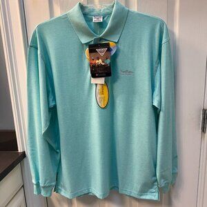 NWT Columbia PFG Gulf Stream Long Sleeve Polo Shirt UPF 30 Size Medium